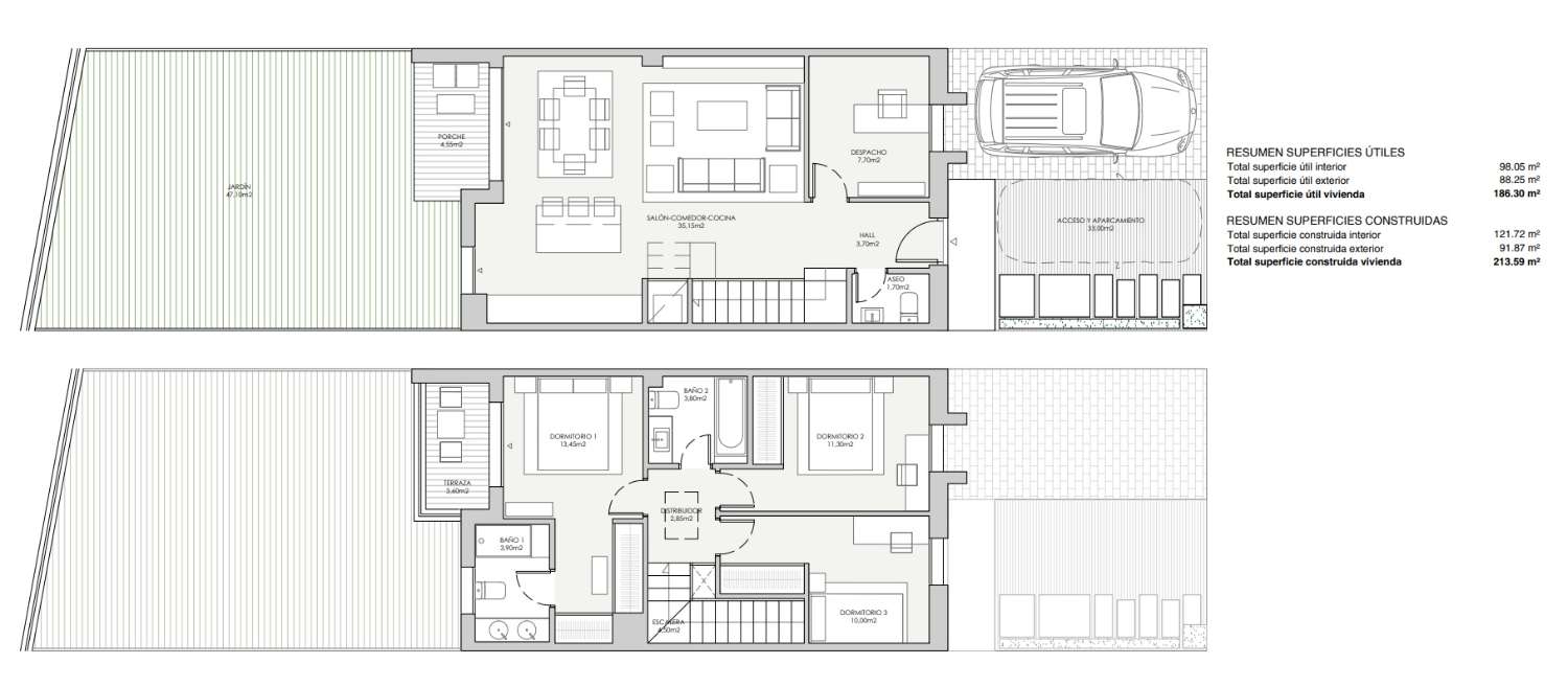 Townhouses of new construction in Caleta de Velez