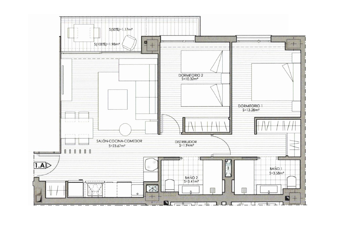 Brand new 1 and 2-bedroom apartments in Torre del Mar